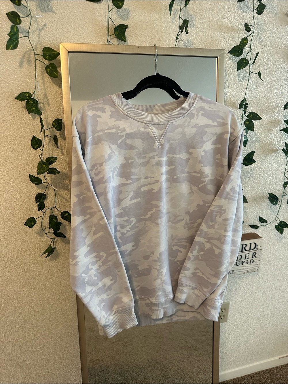 lululemon athletica Light Gray Camo Crewneck Sweatshirt